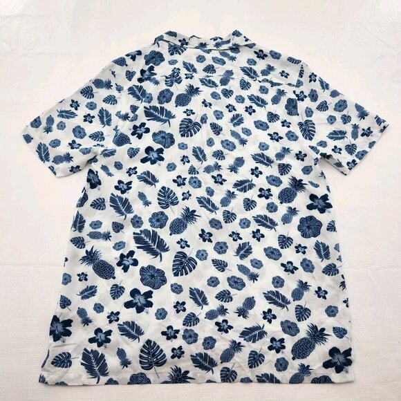 Laguna Mens Size Medium Short Sleeve Button Front Hawaiian Floral Print Shirt - Picture 4 of 7